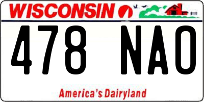 WI license plate 478NAO