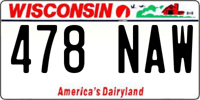 WI license plate 478NAW