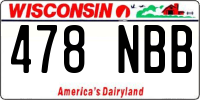 WI license plate 478NBB