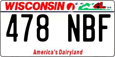 WI license plate 478NBF
