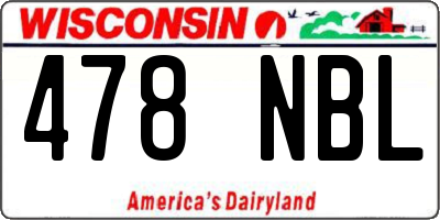 WI license plate 478NBL