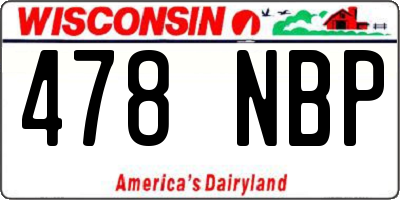 WI license plate 478NBP