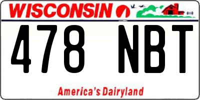 WI license plate 478NBT