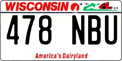 WI license plate 478NBU