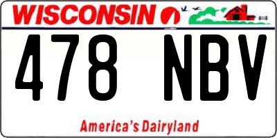 WI license plate 478NBV