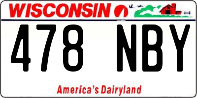 WI license plate 478NBY