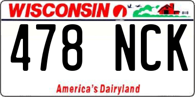 WI license plate 478NCK