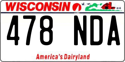 WI license plate 478NDA