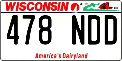 WI license plate 478NDD