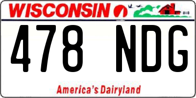 WI license plate 478NDG