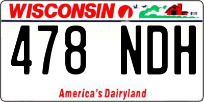 WI license plate 478NDH