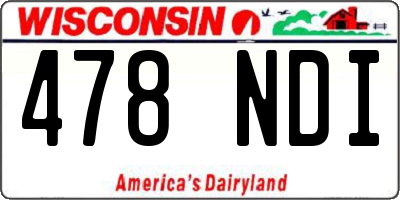WI license plate 478NDI