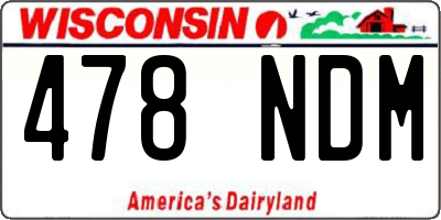 WI license plate 478NDM