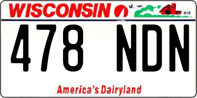 WI license plate 478NDN