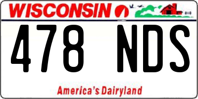 WI license plate 478NDS
