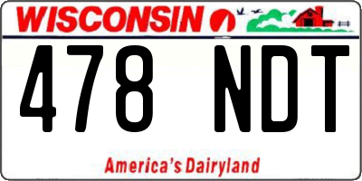 WI license plate 478NDT