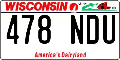 WI license plate 478NDU