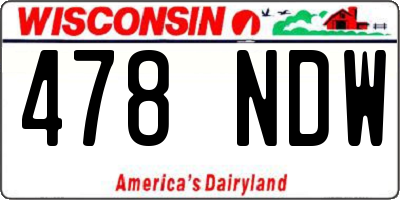 WI license plate 478NDW