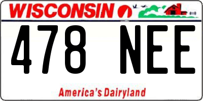 WI license plate 478NEE