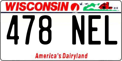 WI license plate 478NEL