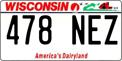 WI license plate 478NEZ
