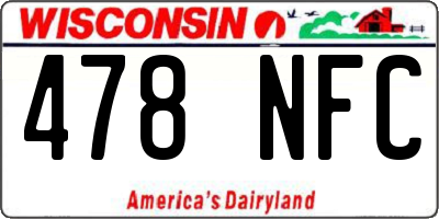 WI license plate 478NFC