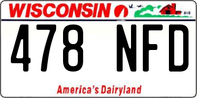 WI license plate 478NFD
