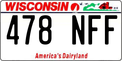 WI license plate 478NFF