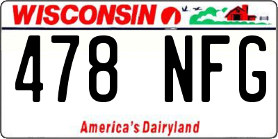 WI license plate 478NFG