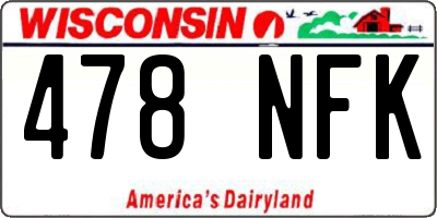 WI license plate 478NFK