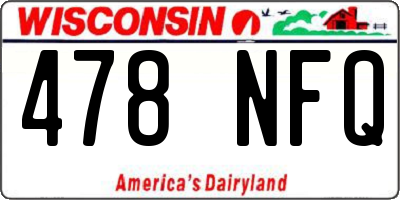 WI license plate 478NFQ