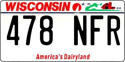 WI license plate 478NFR