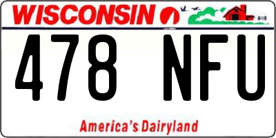 WI license plate 478NFU