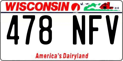 WI license plate 478NFV