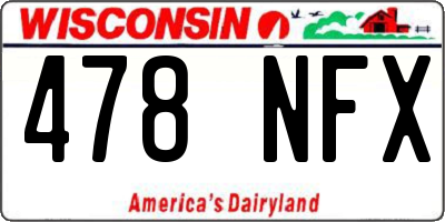 WI license plate 478NFX