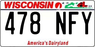 WI license plate 478NFY