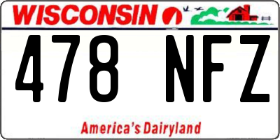 WI license plate 478NFZ