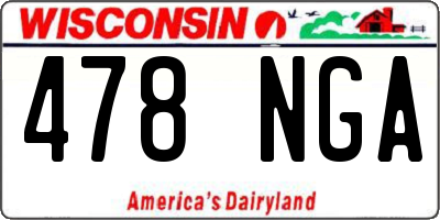 WI license plate 478NGA