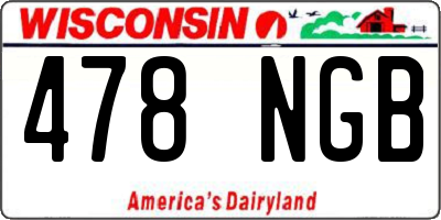WI license plate 478NGB
