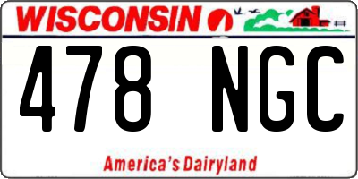 WI license plate 478NGC