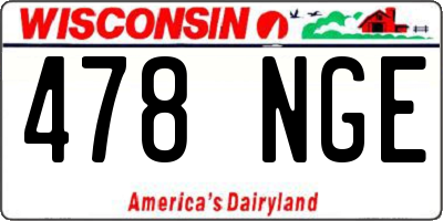 WI license plate 478NGE