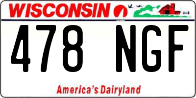 WI license plate 478NGF