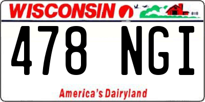 WI license plate 478NGI