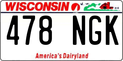 WI license plate 478NGK
