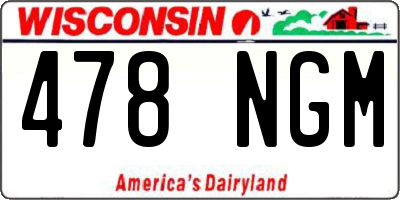 WI license plate 478NGM