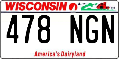 WI license plate 478NGN