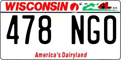WI license plate 478NGO
