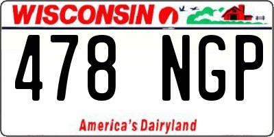 WI license plate 478NGP