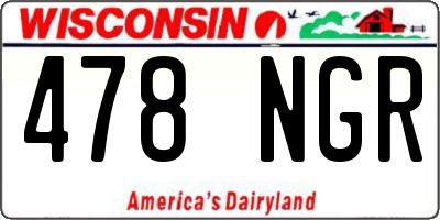 WI license plate 478NGR