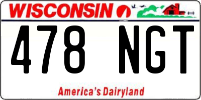 WI license plate 478NGT